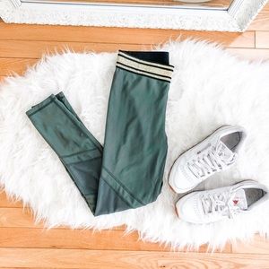 Army Green C&C California Mesh Detail Leggings